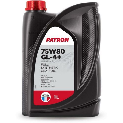 PATRON 75W80 GL4+ 1L ORIGINAL Масло трансмиссионное синтетическое 1л 1л-API GL-4+, FIAT 9.55550-MX3/9.55550-MZ1, FORD WSD-M2C200-C