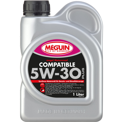 Meguin Нс-Синт. Мот. масло Megol Motorenoel Compatible 5W-30 Sn C3 (1Л) Acea C3 ; Api Sp ; Bmw Longlife-04 ; Mb-Freigabe 229.3.