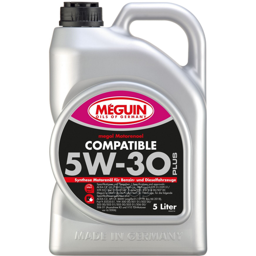 Meguin Нс-Синт. Мот. масло Megol Motorenoel Compatible 5W-30 Sn C3 (5Л) Acea C3 ; Api Sp ; Bmw Longlife-04 ; Mb-Freigabe 229.3.