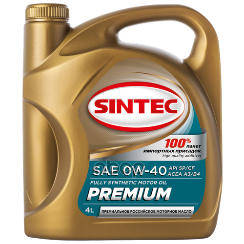 Sintec Premium Sae 0w-40 Api Spcf Acea A3b4 4л SINTEC арт. 322778