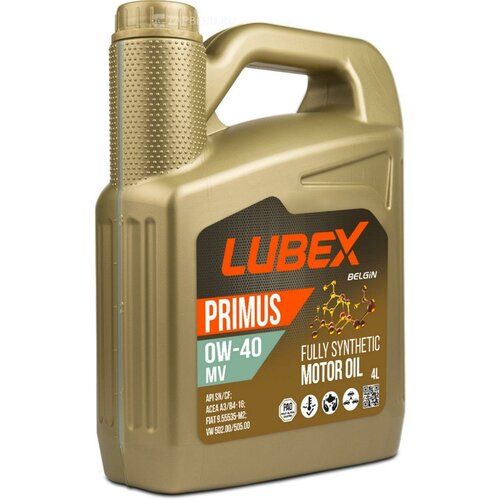 LUBEX L034-1621-0404 L034-1621-0404 LUBEX Синт-ое мот. масло PRIMUS MV 0W-40 CF/SN A3/B4 (4л)