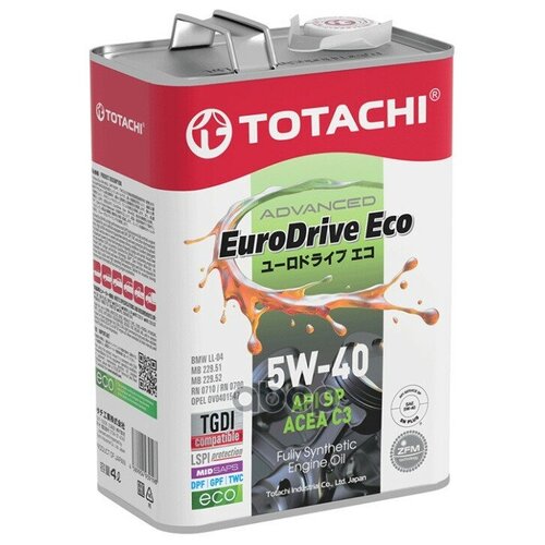 TOTACHI 5w-40 Eurodrive Eco Sp, C3 4л (Синт. Мотор. Масло)