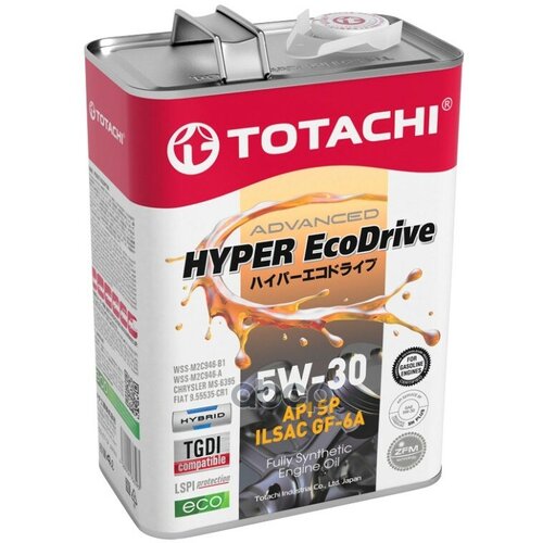 TOTACHI Totachi Hyper Ecodrive 5W30 (4L)_Масло Моторн! Синтapi Sp, Ilsac Gf-6A, Ford Wss-M2c946-B1/946-A