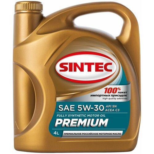 SINTEC 900376 Масло моторное SINTEC PREMIUM 5W-30 API SN, ACEA C3, VW 504.00-507.00, 4 литра