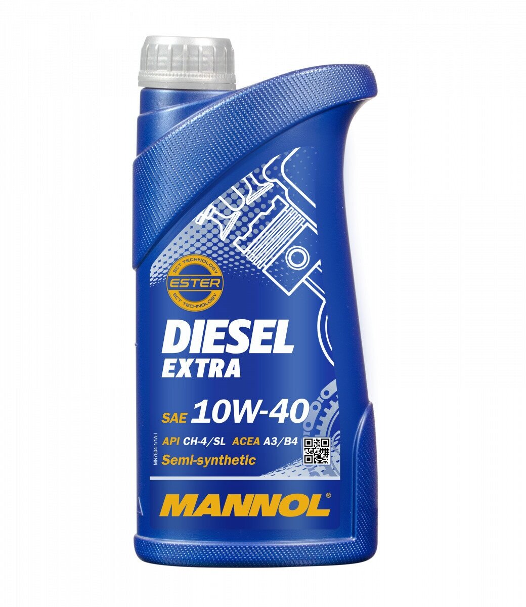 Масло моторное полусинтетическое MANNOL Diesel Extra 10W/40 (1л.) CH-4/SL