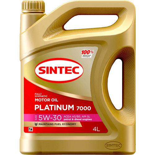 SINTEC Масло Sintec 5/30 Platinum 7000 A5/B5, Sl Синтетическое 4 Л