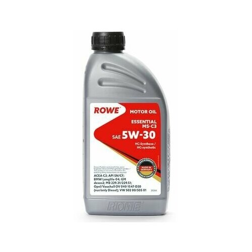 Масло моторное Rowe 5/30 Essential MS-C3 Sn/cf, C3, синтетическое, 1 л 9259899 .