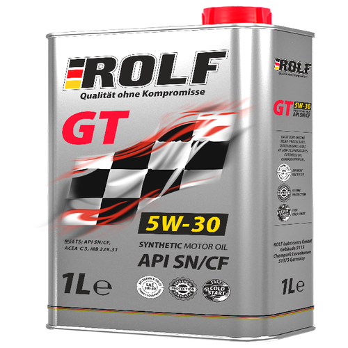 Синтетическое моторное масло ROLF GT 5W-30, C3 SN/CF, 1L