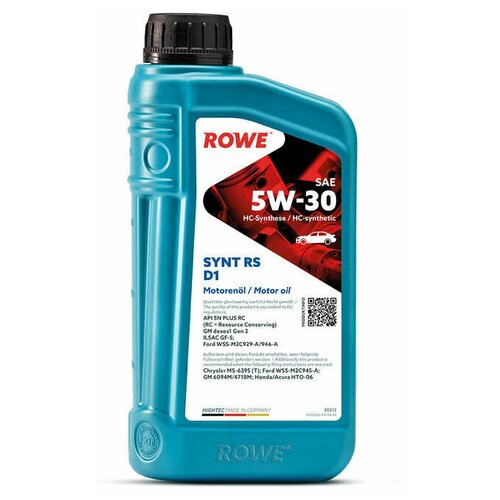ROWE Rowe Cинтетическое Моторное Масло Hightec Synt Rs D1 Sae 5W-30 1Л.