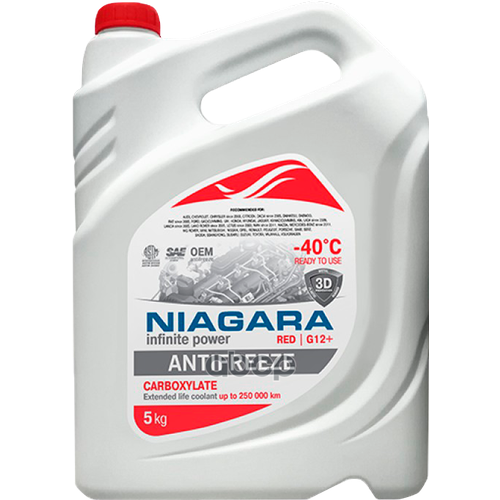 Антифриз Niagara Красный G12+ 5Л NIAGARA арт. 1001001011