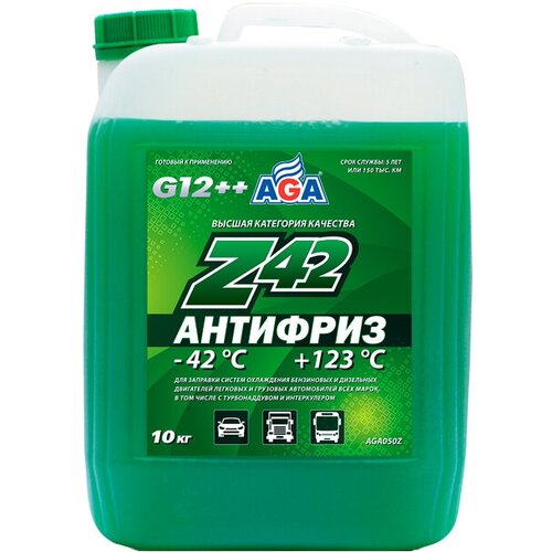 Антифриз AGA зеленый -42с/+123с готовый 10л .