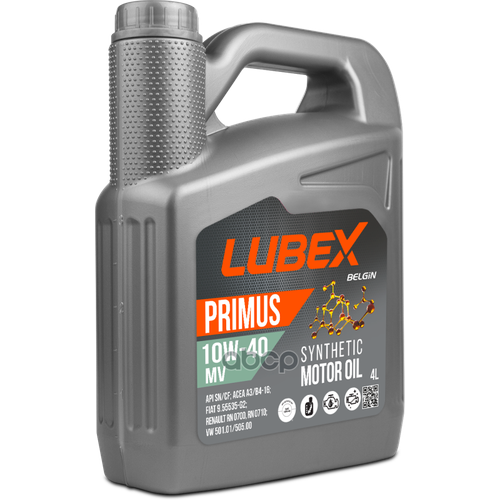 LUBEX Синт. Мот. масло Primus Mv 10W-40 Sn/Cf A3/B4 (4Л)