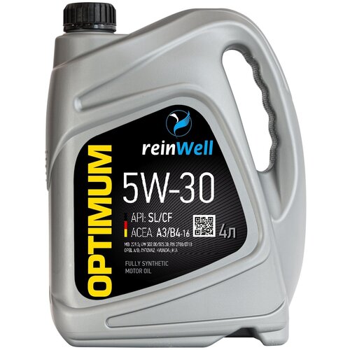 Моторное масло Reinwell Optimum 5W-30 А3/В4 НС-синтетическое 4 л .