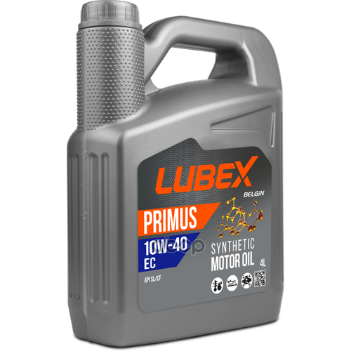 LUBEX L03413020404 Масло моторное 10W40 LUBEX 4л синтетика PRIMUS EC API SL/CF