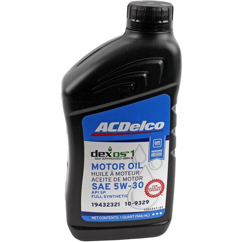 Синтетическое моторное масло ACDelco 5W-30 Dexos1 GEN3 Full Synthetic (946 мл)