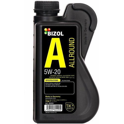 84420 BIZOL НС-синтетическое моторное масло Allround 5W-20 (1л)