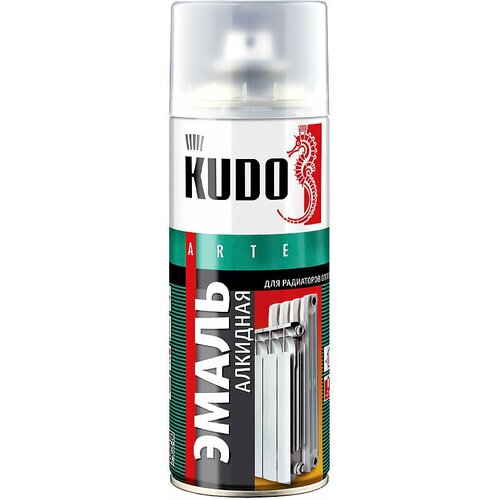 Эмаль для радиаторов KUDO KU-5101, Алкидная (белая глянцевая, 520мл)