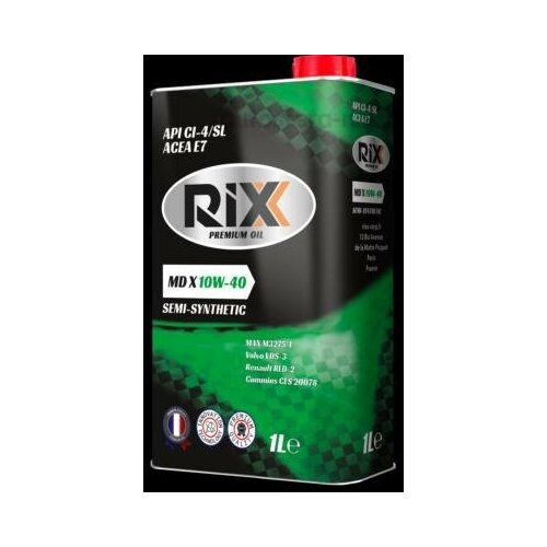 RIXX RX0001MDX Полусинтетическое моторное масло RIXX MD X 10W-40 API CI-4/SL ACEA E7 1л