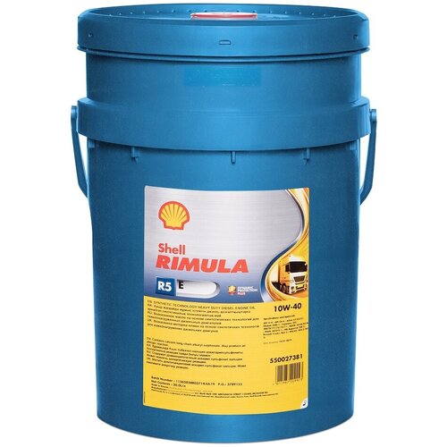 Моторное масло SHELL RIMULA R5 E 10w-40, полусинтетическое, 20 л
