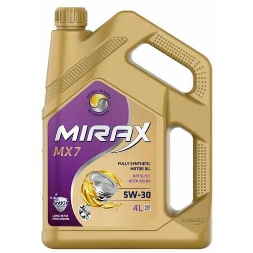 Моторное масло MIRAX MX7 5W-30 API SL/CF ACEA A3/B4 4 л 607027