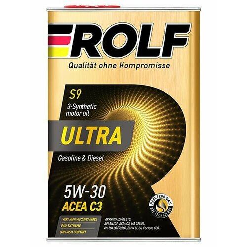 Моторное масло ROLF ULTRA 5W30 синт C3 SN/CF 4л металл