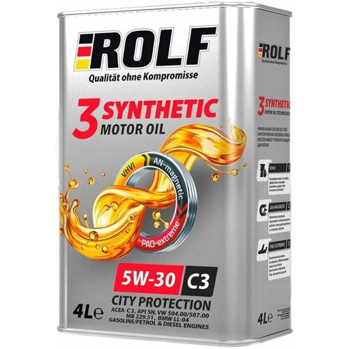 Моторное масло ROLF 3-SYNTHETIC 5W-30 Синтетическое 4 л