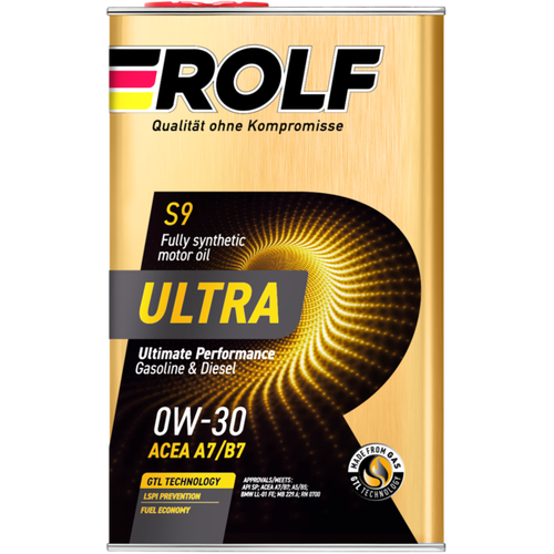 Масло моторное синтетическое ROLF Ultra SAE 0W30 ACEA A7/B7 API SP 1л ж/б