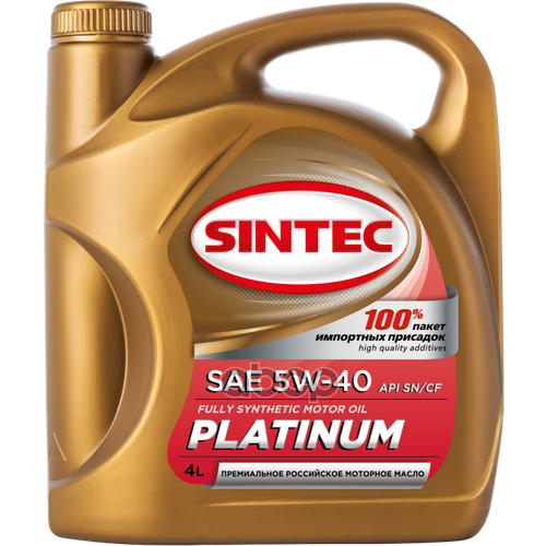 SINTEC Масло Sintec 5w40 Platinum Sn/Cf ( 4л) Синт.