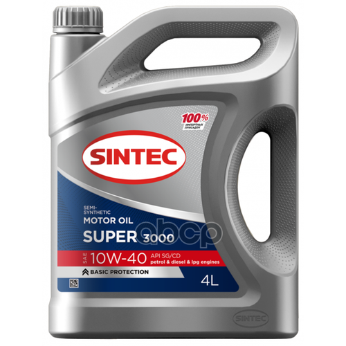 SINTEC Масло Моторное Sintec Super 3000 10W-40 Полусинтетика 4Л 600240