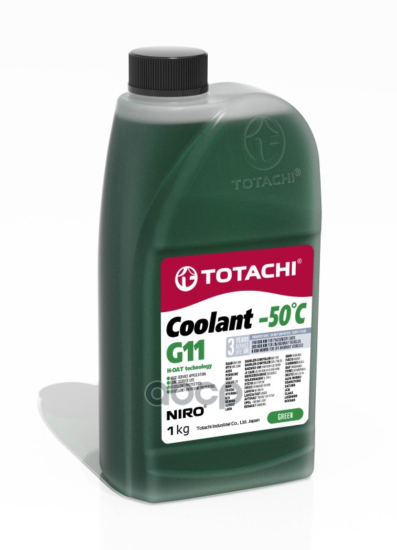 Охлаждающая Жидкость Totachi Niro Coolant Green -50C G11 1Кг TOTACHI арт. 44701