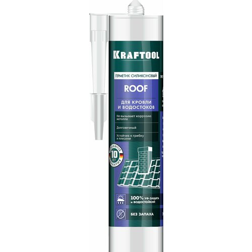 KRAFTOOL ROOF 300 мл прозрачный, Кровельный силиконовый герметик (41258-2)