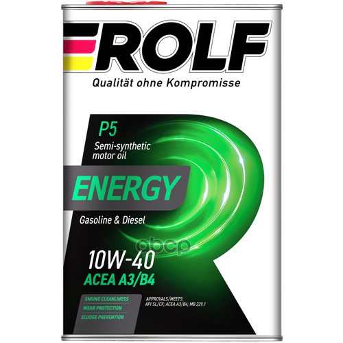 ROLF Rolf Масло Моторное Energy Sae 10W-40 Api Sl/Cf Полусинтетика 4Л 322227