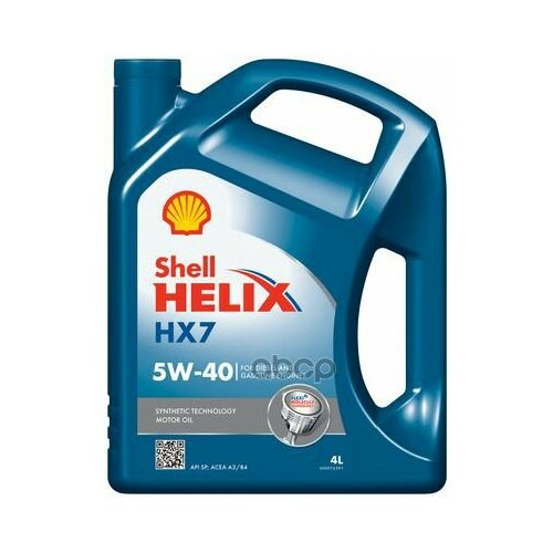 Shell Масло Моторное Shell Helix Hx7 Sn+ 5W-40 Полусинтетическое 4 Л 550051497