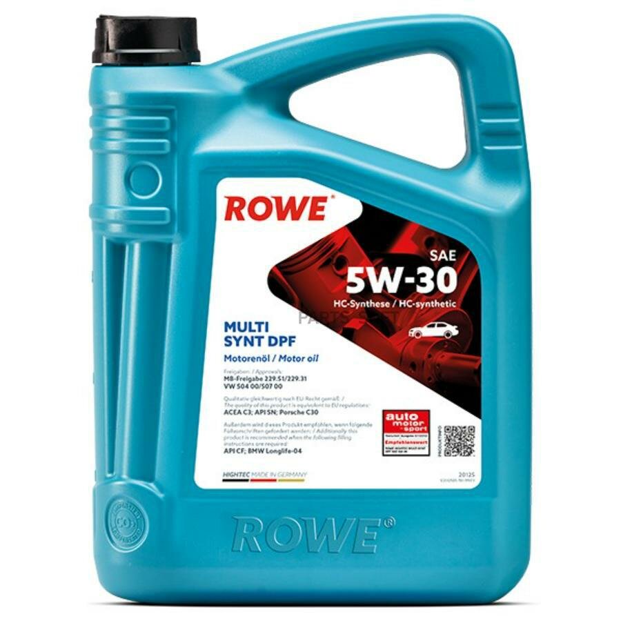 Масло ROWE Моторное масло ROWE HIGHTEC MULTI SYNT DPF 5W-30, 5 л