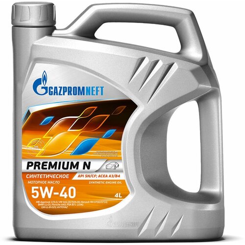 Моторное масло GAZPROMNEFT Premium N, 5W-40, 4л, синтетическое [2389900144]