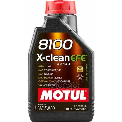 MOTUL Моторное Масло Motul 8100 X-Clean Efe 5W30 1Л