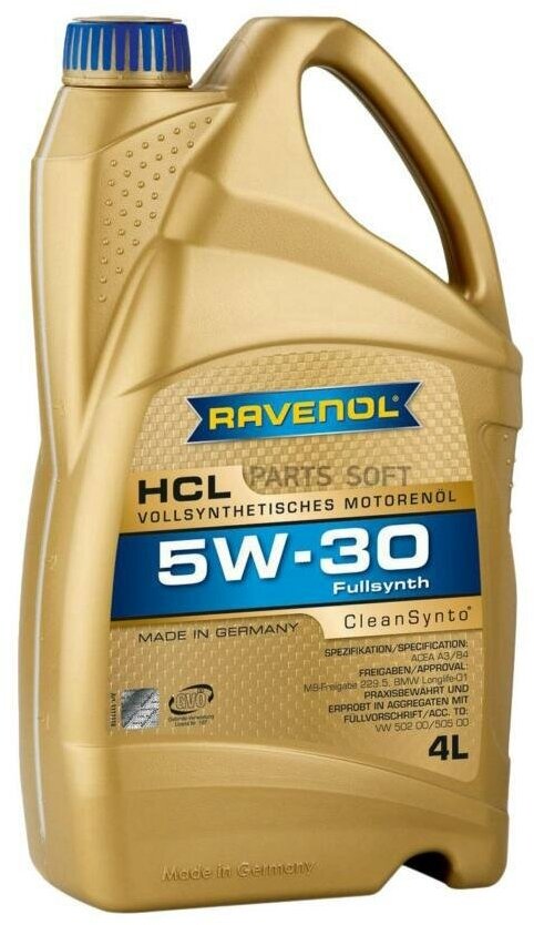 RAVENOL 1111118-004-01-999 Моторное масло RAVENOL HCL SAE 5W-30 ( 4л) new
