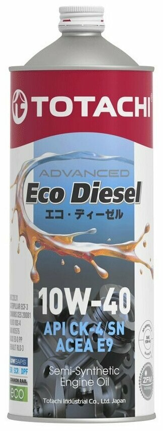 TOTACHI Масло моторное TOTACHI Diesel Eco Semi-Synthetic CK-4/CJ-4/SN 10W-40 (1л) E1301