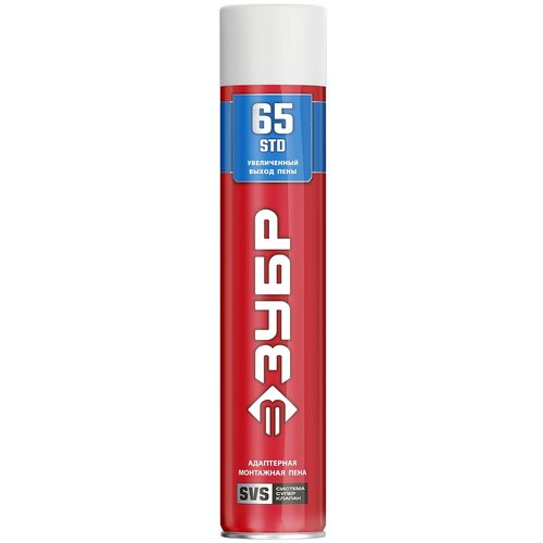 Пена монтажная Зубр STD 65 пена монтажная с увеличенным выходом, адаптерная, всесезонная, 750мл, SVS, ЗУБР