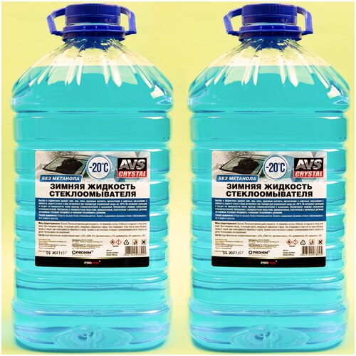 Жидкость стеклоомывателя зимняя 4 л AVS AVK-401 / незамерзайка зимняя -20 (омывающая жидкость /омывайка для авто зимняя), комплект из 2 шт A07804S(2)