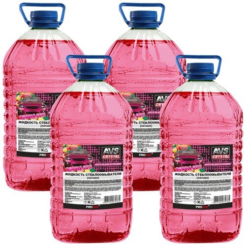 Жидкость стеклоомывателя (омывайка для авто летняя)"BubbleGum/Бабл гам", 5 л AVK-662 AVS 4 шт. - A07578S(4)