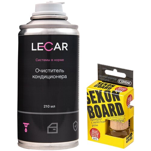 Очиститель кондиционера автомобиля 210 мл LECAR + Ароматизатор для автомобиля CONTEX SEX ON BOARD комплект LECAR000011111/786f