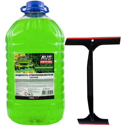 Жидкость стеклоомывателя летняя 5л AVS AVK-723 омывайка для машины + Водосгон для автомобиля двусторонний NG 25.5х16х9 см A40591S/729-011