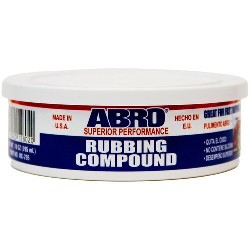 Полироль для автомобиля кузова ABRO / Made in U.S.A. / Профессиональная полировальная паста крупнозернистая 295 мл. Антицарапин RC295-R