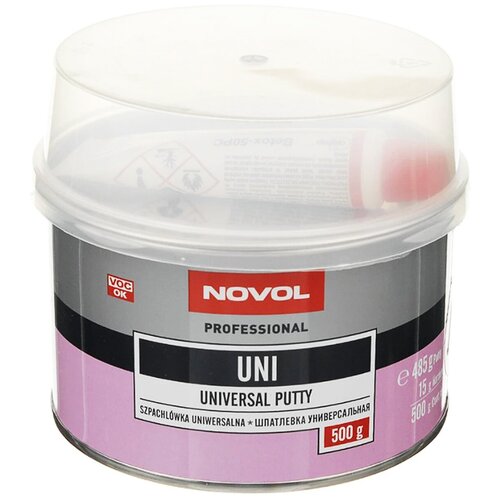 Шпатлевка автомобильная полиэфирная Novol UNI Professional Universal Putty банка 500г + отвердитель Betox-50PC туба 15г 1101