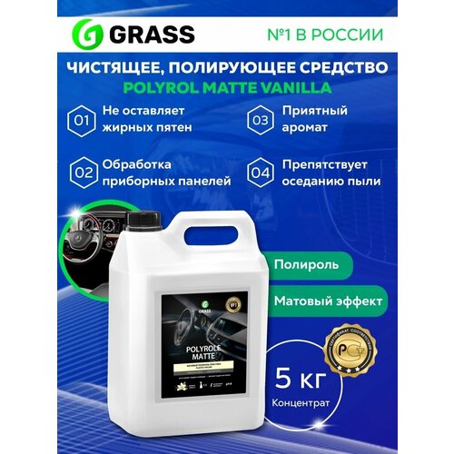 Матовый полироль для изделий из кожи/дерева/пластика/резины Grass - 1