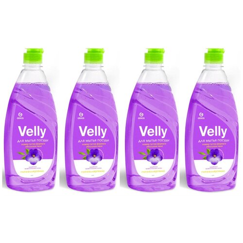 GraSS Velly Средство для мытья посуды Бархатная фиалка 500мл (4 шт в наборе)