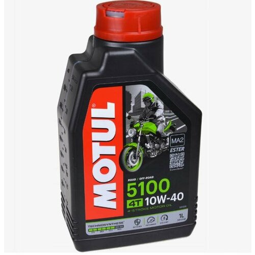 Масло моторное полусинтетическое для мотоциклов Motul 5100 4T 10W-40 (1л) (замена 104066, 106906) MOTUL-5100E-10W40-1L