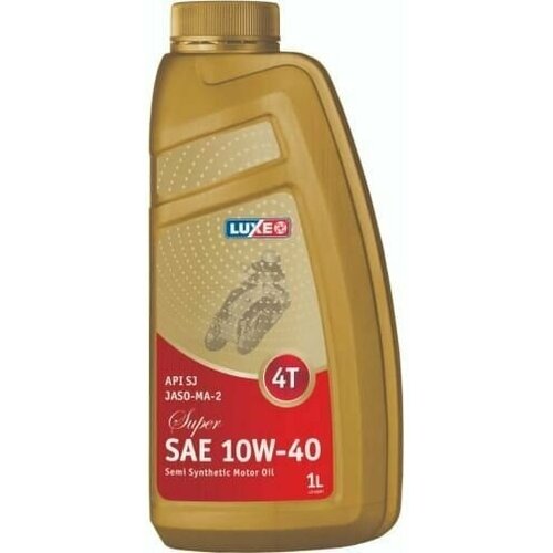 Масло моторное для четырехтактных двигателей jaso-ma-2 4t 10w40 super (полуситнетическое) / LUXE