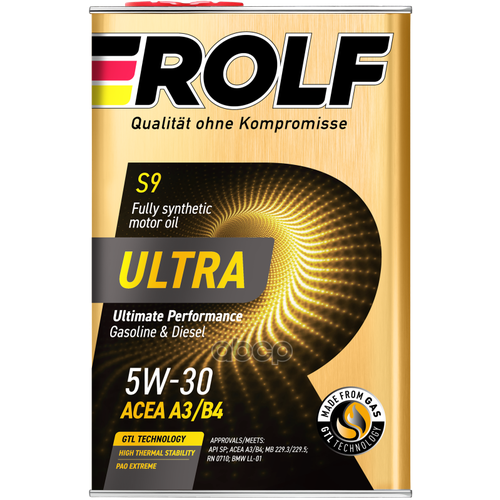 ROLF Rolf Ultra 5W30 Синт A3/B4 Sp 4Л (Металл)